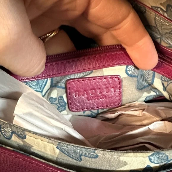 Radley London leather satchel bag vibrant magenta - Picture 9 of 17